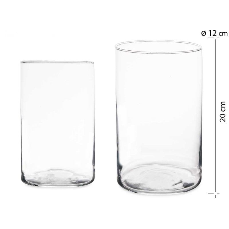 JARRON CRISTAL CILINDRO 12CM DIAM X 20CM