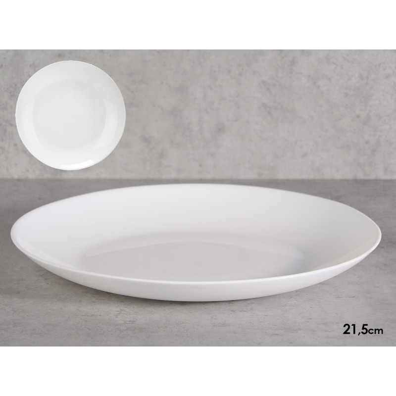 ASSIETTE DESSERT RONDE OPALINE 21,5CM