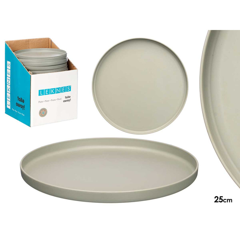 GREY DINNER PLATE 25CM DIAM