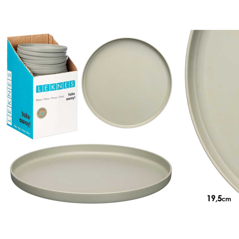 PRATO RASO CINZA 19,5CM DIAM