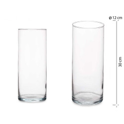 VASO DI VETRO CILINDRICO 30CM DIAM 12 CM 