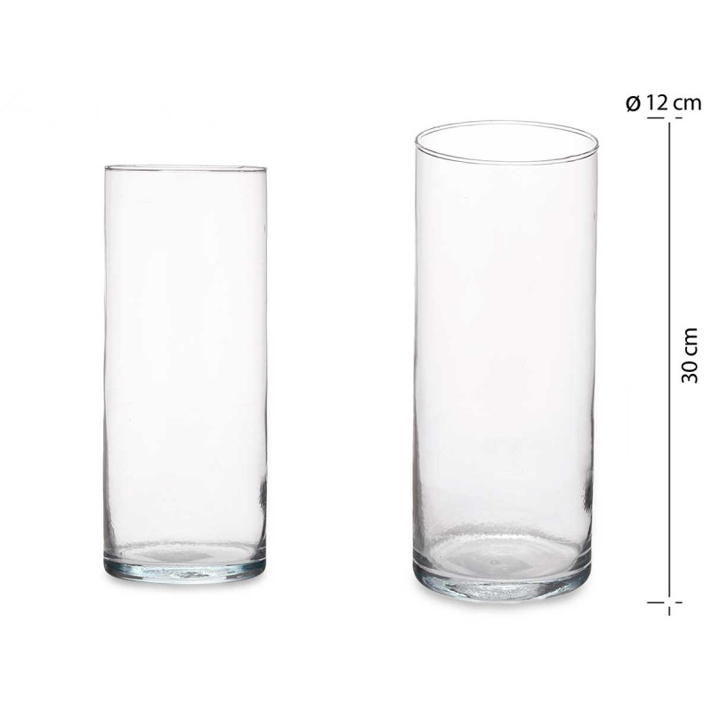 JARRON CRISTAL CILINDRO 12CM DIAM X 30CM