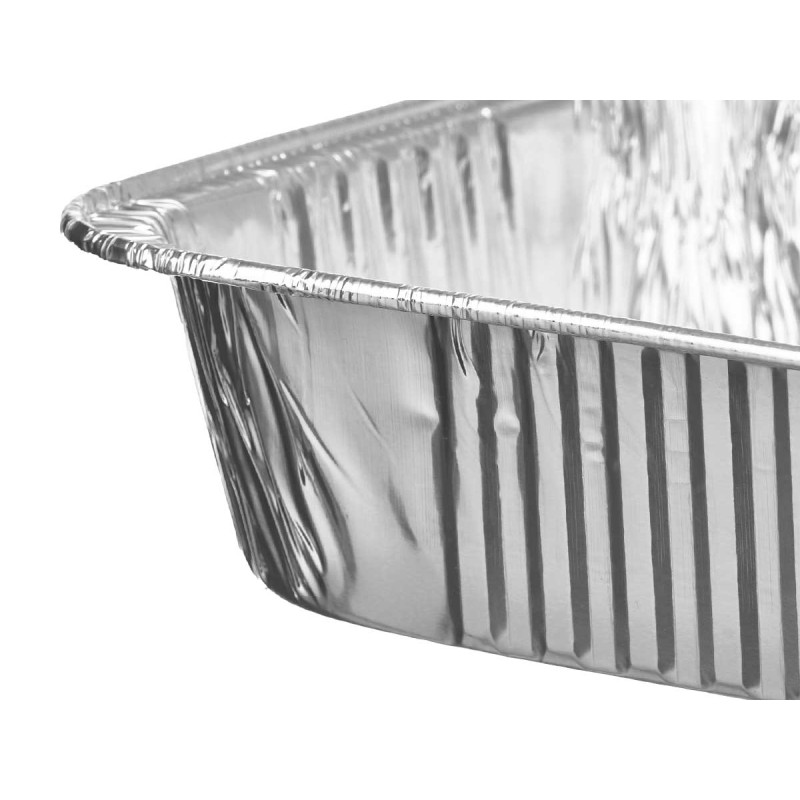 SET 4 RECT ALUMINUM GRILL TRAYS OPENWORK 34X23CM