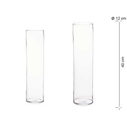 JARRON CRISTAL CILINDRO 12CM DIAM X 40CM