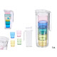 SET BOCCALE 1,6L 4 BICCHIERI COLORATI 