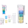 CONJ JARRO 1,6L COM 4 COPOS CORES