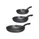 SET 3 FRYPANS ALUMINIUM BLACK  