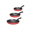 SET 3 FRYPANS ALUMINIUM RED  