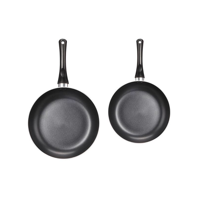 SET 2 FRYPANS ALUMINIUM BLACK  