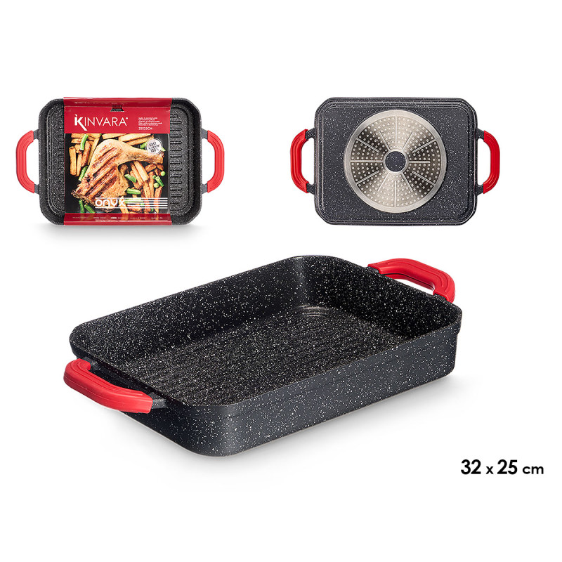 ASADOR 32 X 25CM HONDO ALUMINIO FUNDIDO INDUCCION