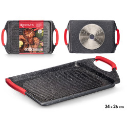 POELE GRILL 34X26CM ALUMINIUM FONDU INDUCTION