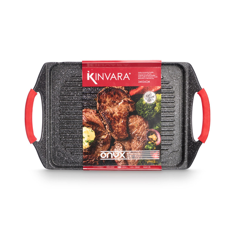 GRIGLIA 34X26CM PIATTA ALLUMINIO FUSO INDUZIONE