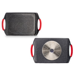 POELE GRILL 34X26CM ALUMINIUM FONDU INDUCTION