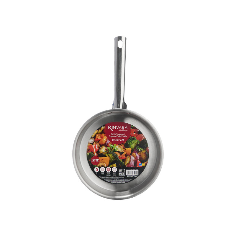 24CM STAINLESS STEEL DEEP FRYING PAN