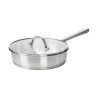 PADELLA PROFONDA ACCIA INOX 24CM COPERCHIO CRISTAL