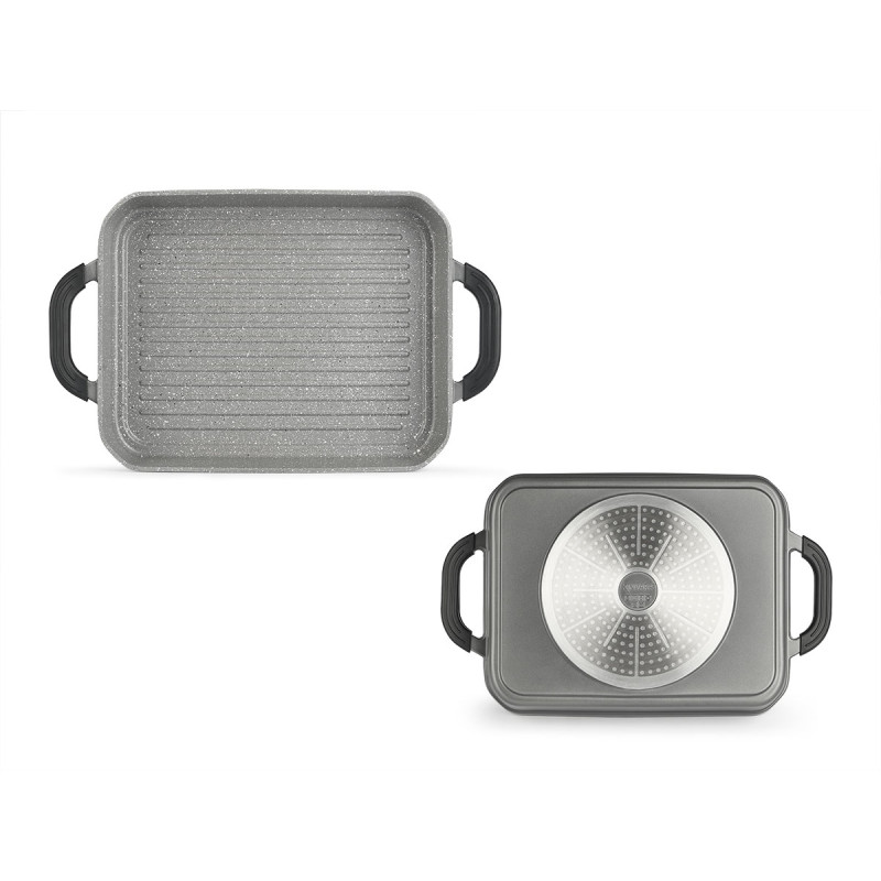 GRAY ROASTER 32X25CM DEEP ALUMINIUN INDUCTION