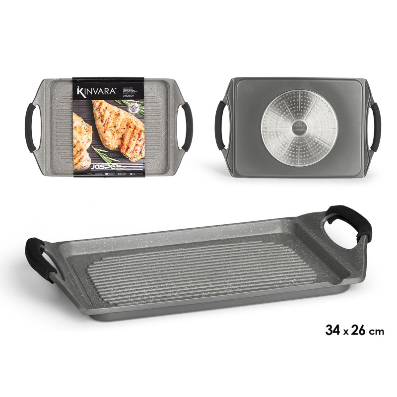 ASADOR GRIS 34X26CM PLANO ALUMINIO INDUCCION