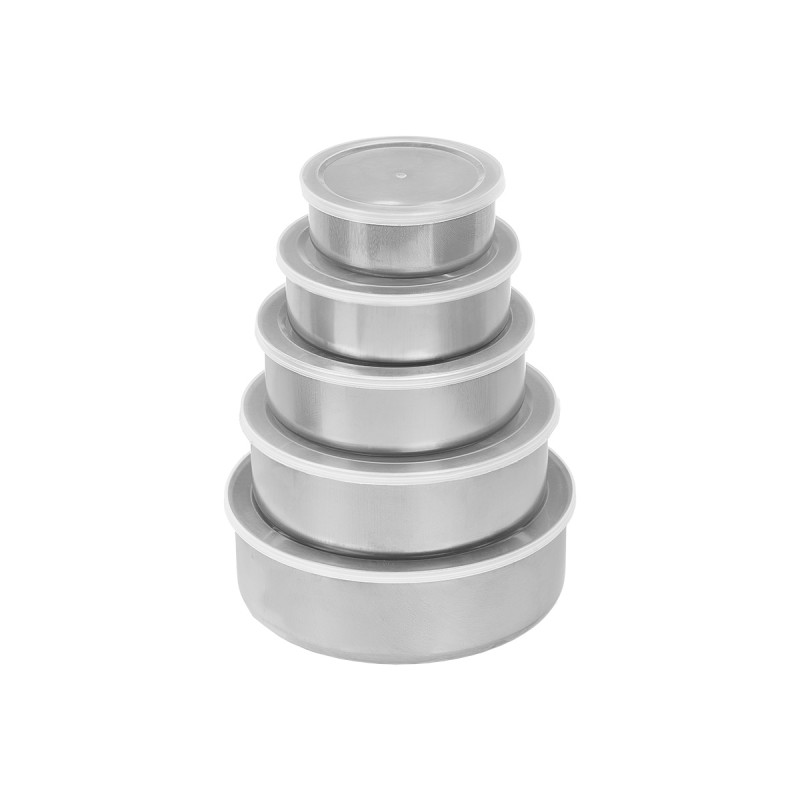 CONJUNTO 5 LANCHEIRAS EM AÇO INOXIDÁVEL