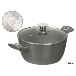 GRAY FORGED INDUCTION CASSEROLE 24CM
