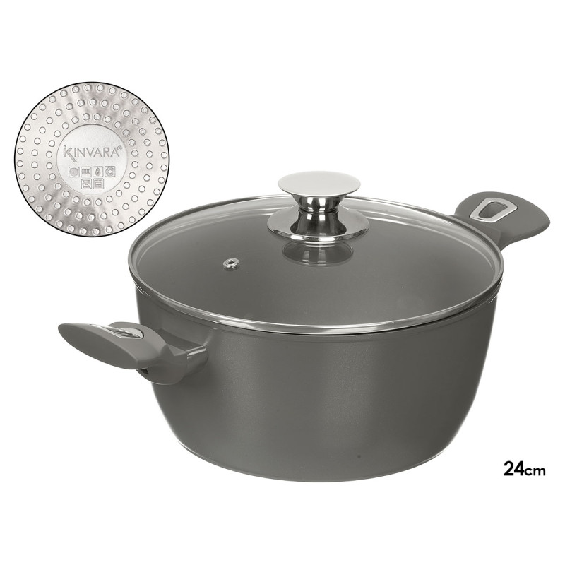 GRAY FORGED INDUCTION CASSEROLE 24CM