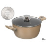 BEIGE FORGED INDUCTION CASSEROLE 24CM