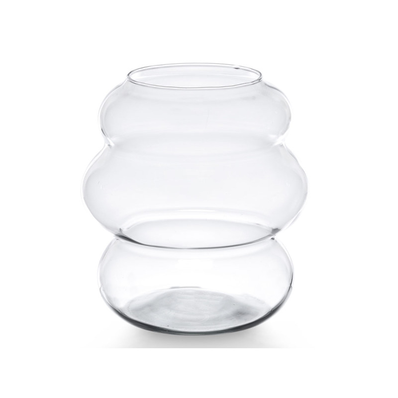 WIDE CRYSTAL VASE BUBBLE 25CM
