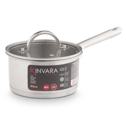 TACHO DE INDUÇÃO COM TAMPA DE VIDRO 16 CM 