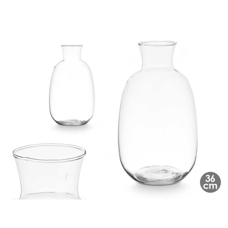 CRYSTAL VASE WITH NECK 36CM