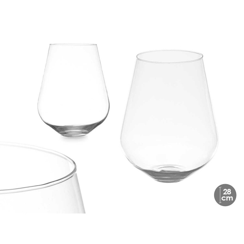 VASE EN VERRE FORME GOBELET  28CM 