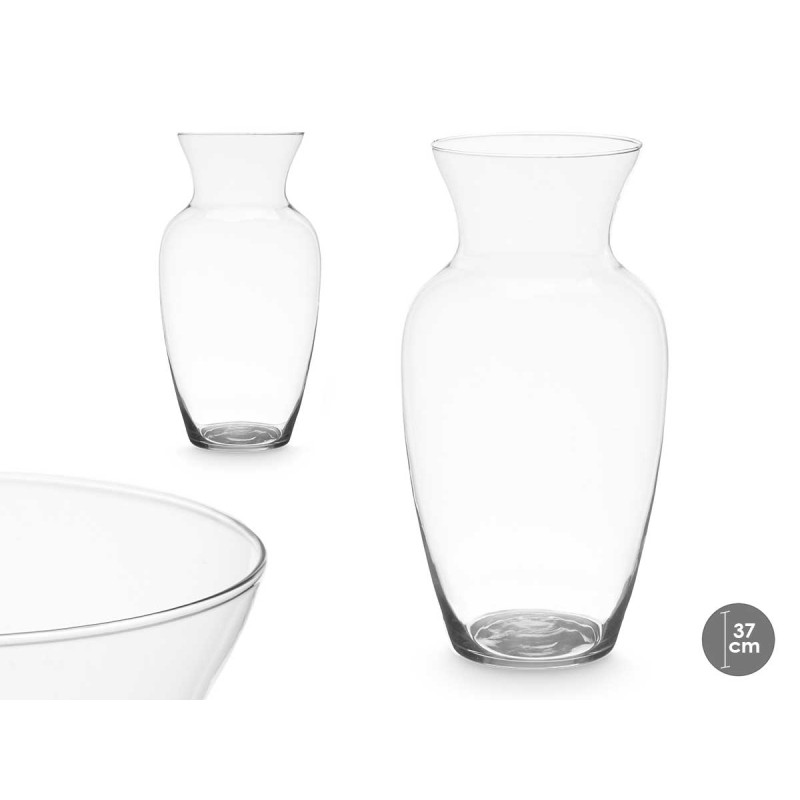 VASE EN VERRE GOULOT OUVERT 37CM