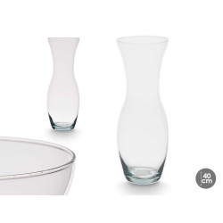 VASE EN VERRE ÉTROIT GOULOT OUVERT 40CM