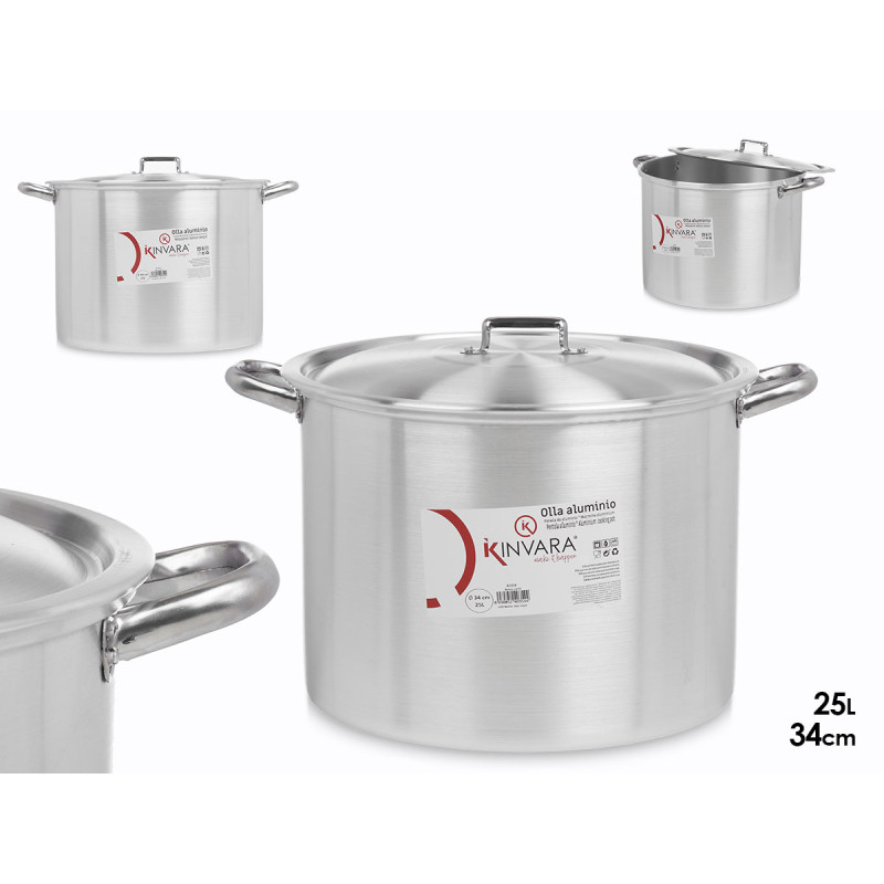 ALUMINIUM COOKING POT 34 CM 25 L