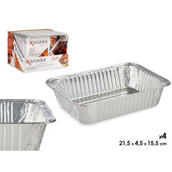 SET 4 PLATEAUX ALUMINIUM RECTANGULAIRE PET
