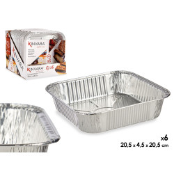 SET OF 6 SQUARE ALUMINIUN TRAYS