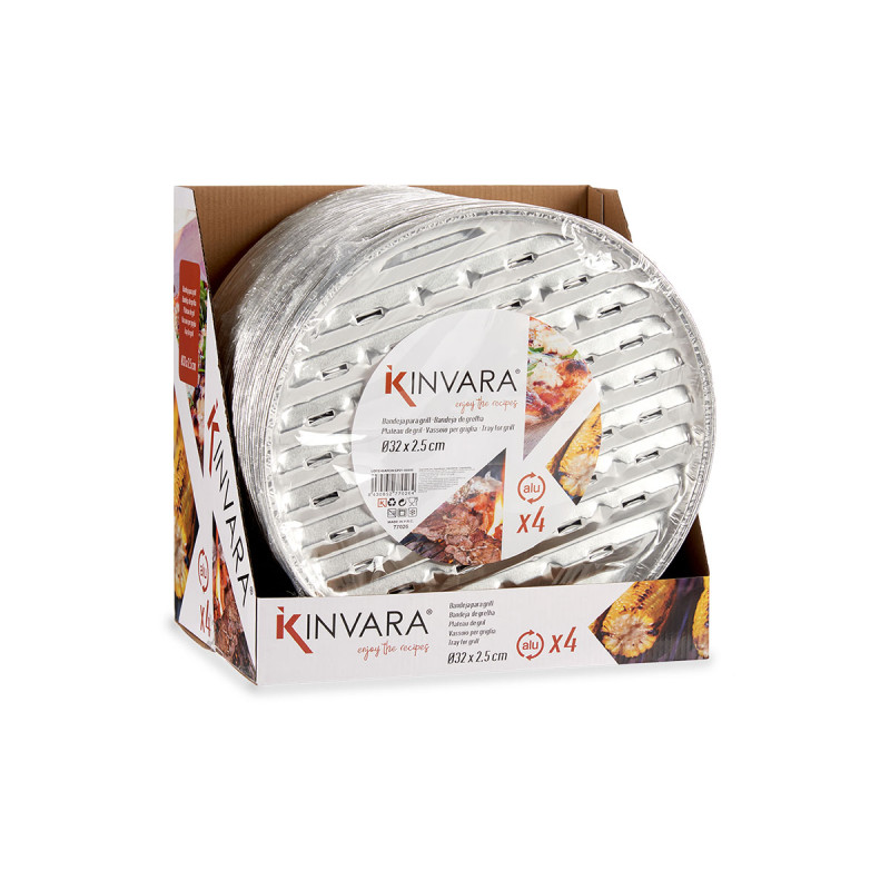 SET OF 4 ROUND GRILL/PIZZA ALUMIN TRAYS