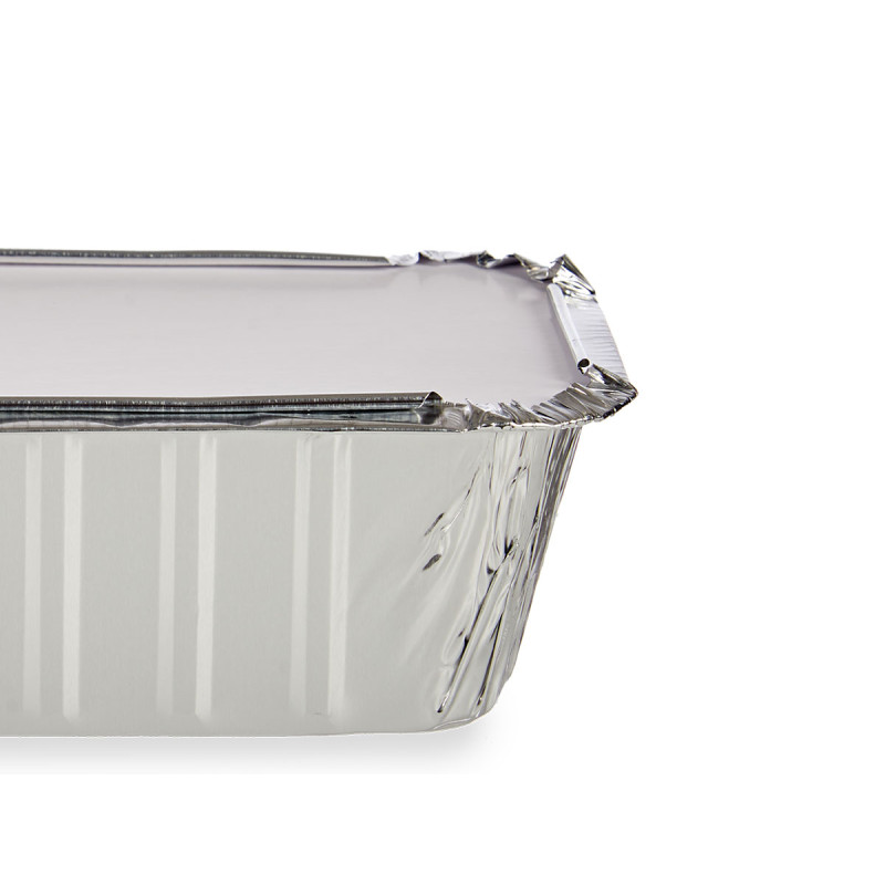 SET OF 6 MEDIUM DEEP ALUM TRAYS W/COVER