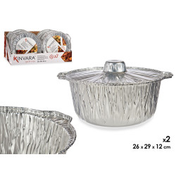 SET 2 OLLAS ALUMINIO TAPA MEDIANA