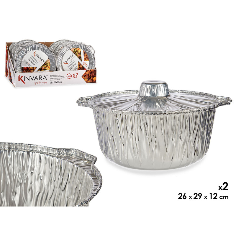 SET 2 OLLAS ALUMINIO TAPA MEDIANA