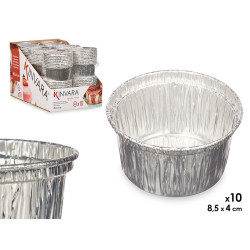 SET 10 TORTIERE FLAN ALLUMINIO ROTONDO