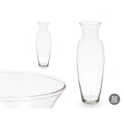 CRYSTAL VASE WIDE NECK 50CM