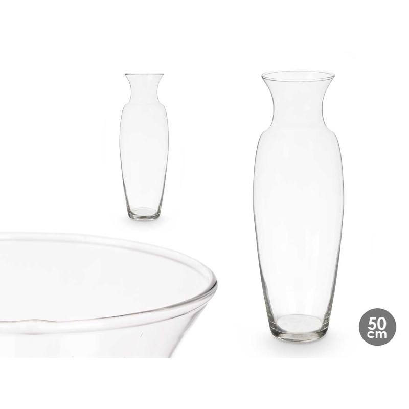 CRYSTAL VASE WIDE NECK 50CM