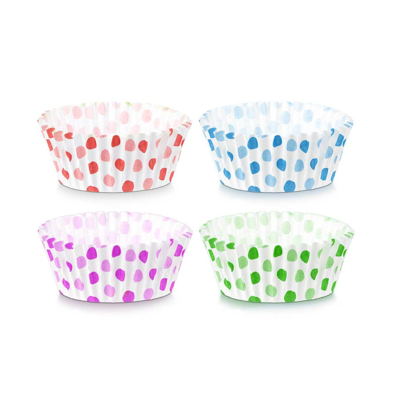 SET 150 PAPER MOULDS DOTS 9CM ASSORT 4