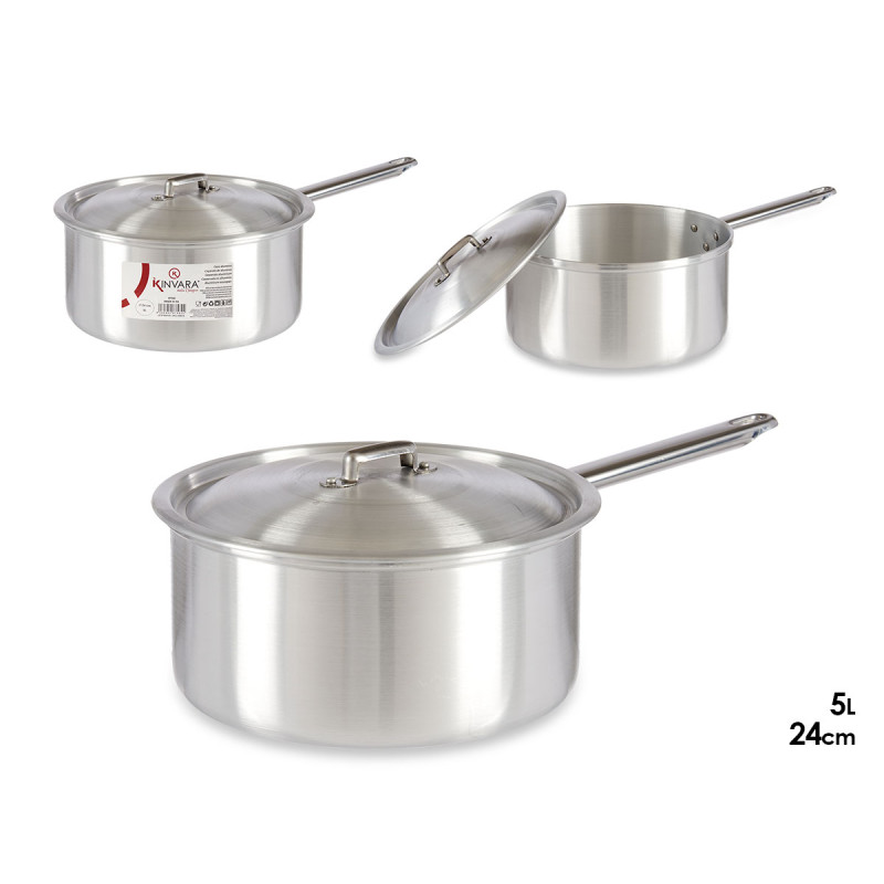 CASSEROLE ALUMINIUM AVEC COUVERCLE 24CM