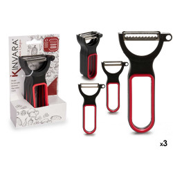 SET 3 PLASTIC PEELERS BLACK RED