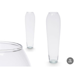 VASO VETRO BOMBATO 70CM