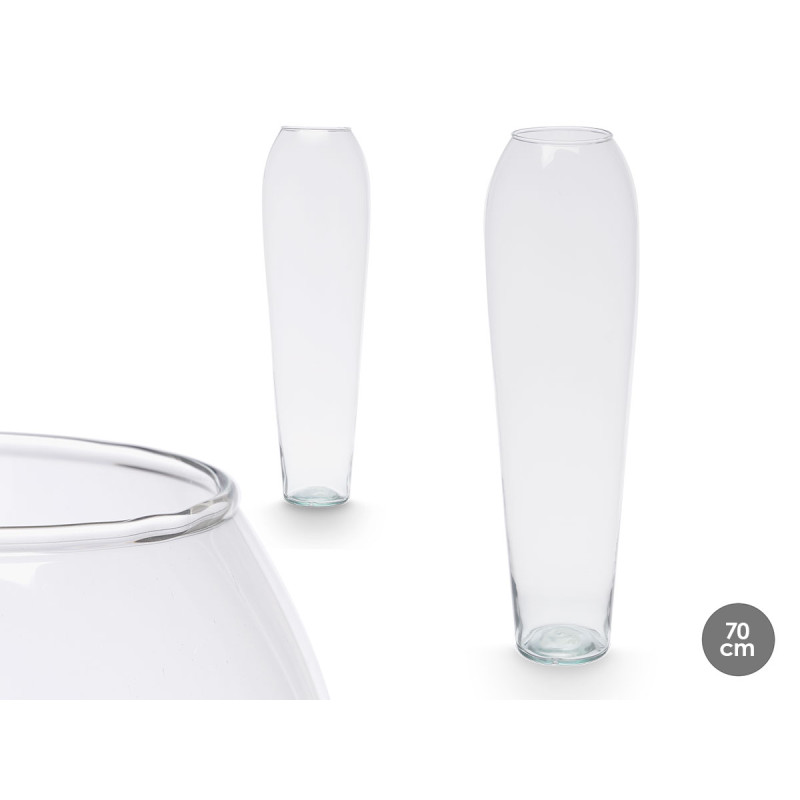 VASO VETRO BOMBATO 70CM