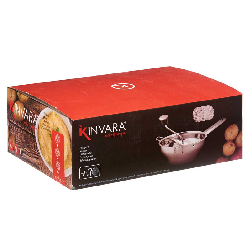 PRESSE-PUREE ACIER AVEC 3 DISQUE 20 CM