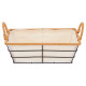 BASKET WITH METAL HANDLES RECTANGULAR
