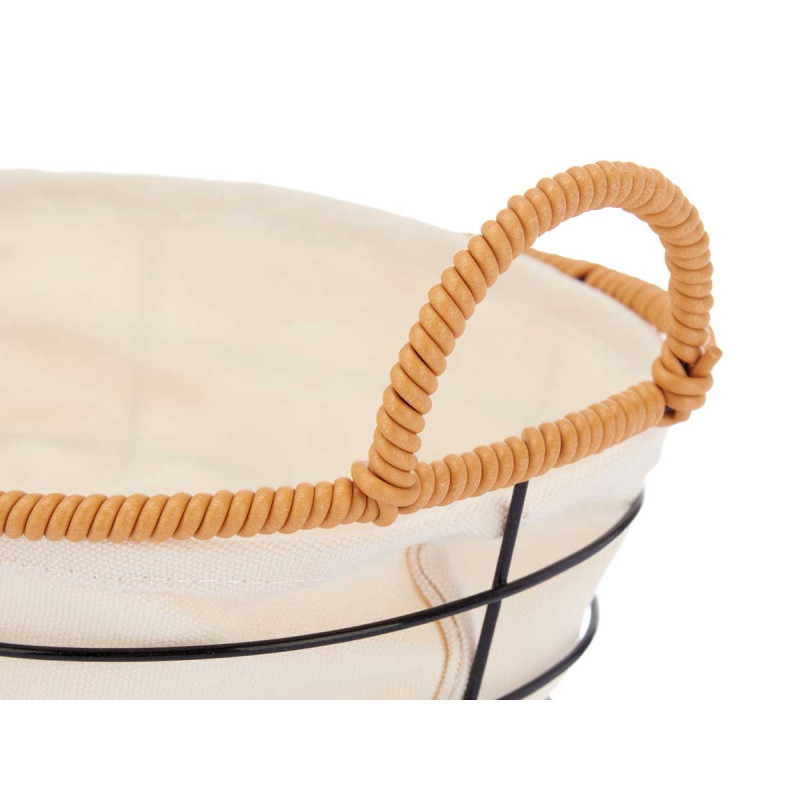 BASKET WITH METAL HANDLES OVAL