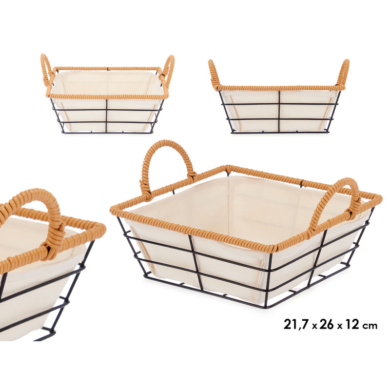 CESTA ASAS METAL CUADRADA